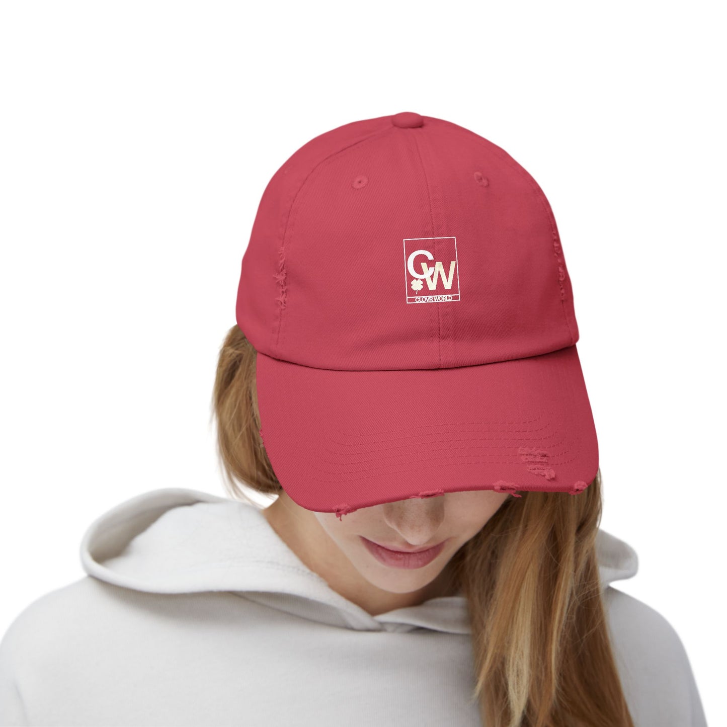 Distressed Logo Cap — CW Square Patch Dad Hat