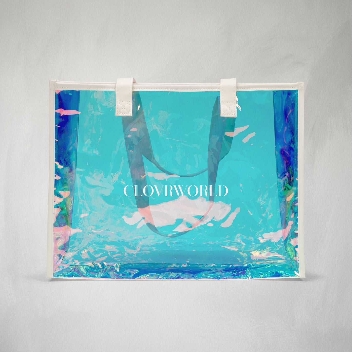 Holographic Beach Tote Bag — Shiny Summer Pool & Sand Carryall