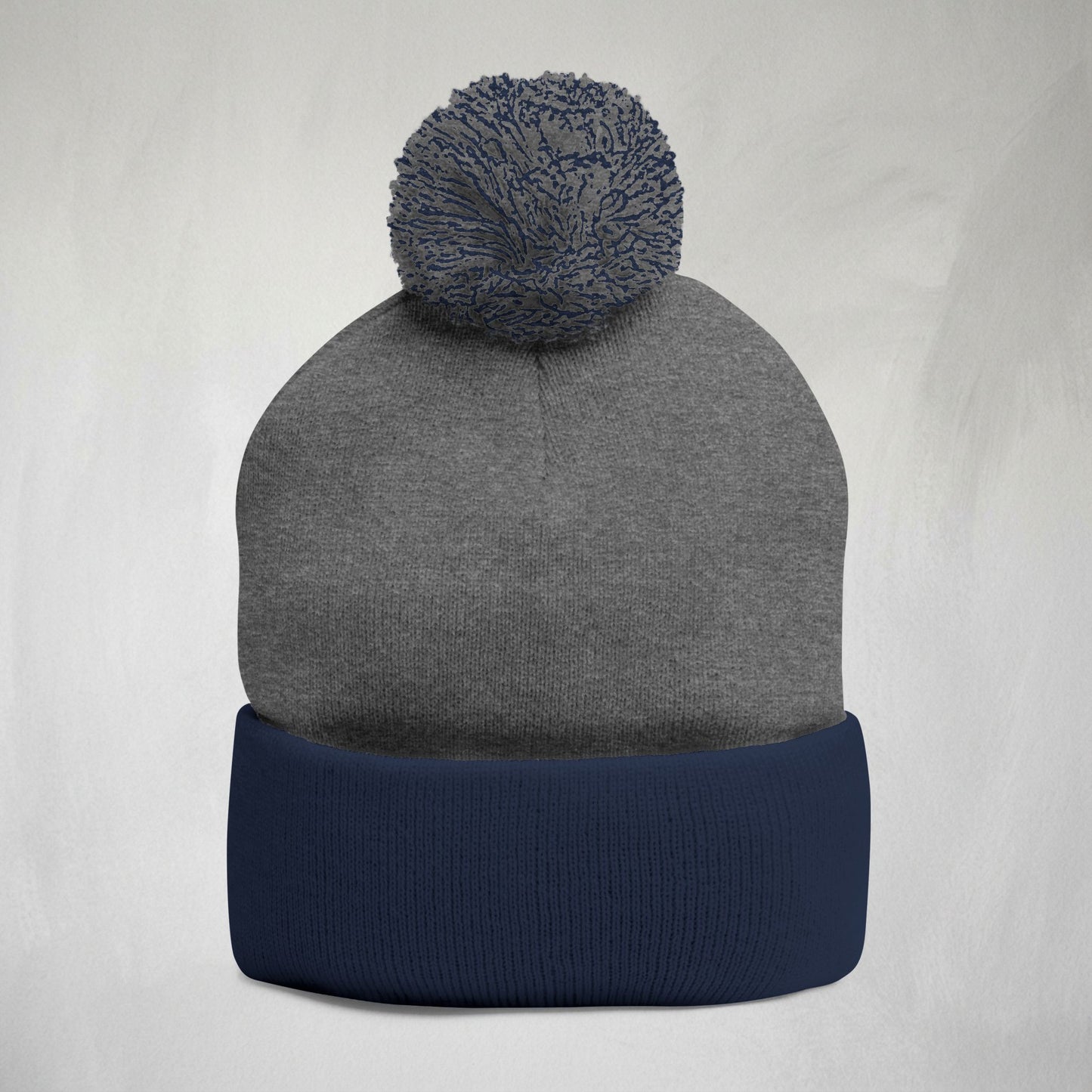 Embroidered Pom-Pom Knit Cap — Cozy Winter Beanie