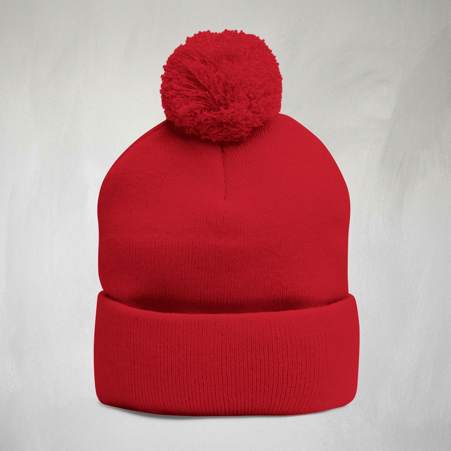 Embroidered Pom-Pom Knit Cap — Cozy Winter Beanie
