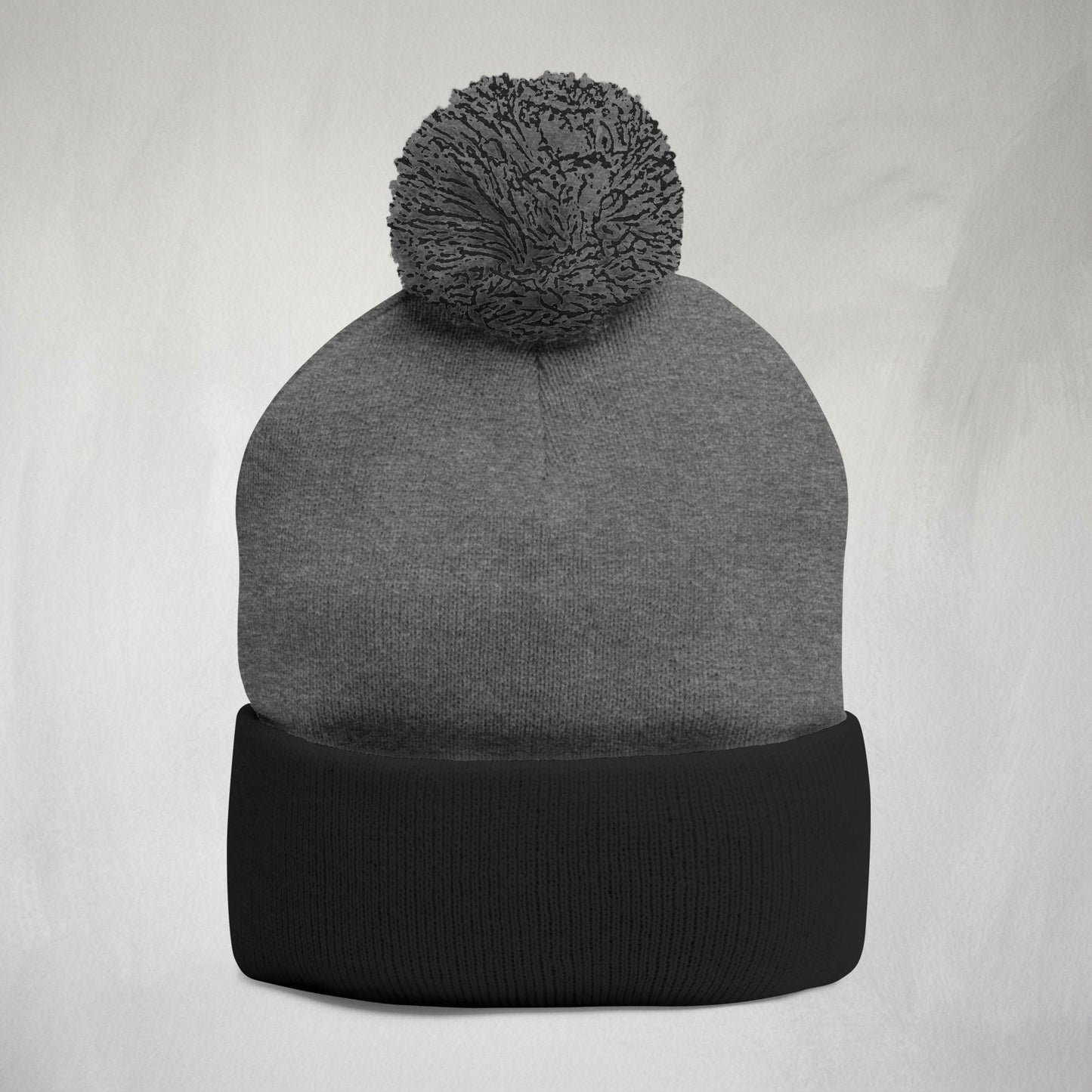 Embroidered Pom-Pom Knit Cap — Cozy Winter Beanie