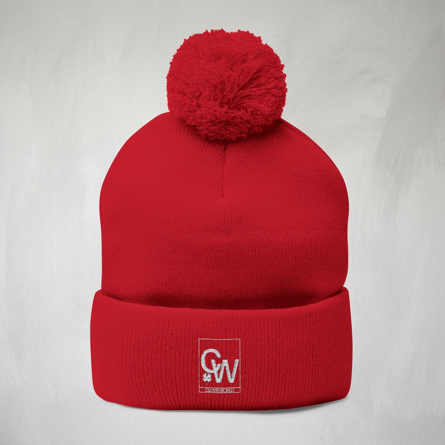 Embroidered Pom-Pom Knit Cap — Cozy Winter Beanie