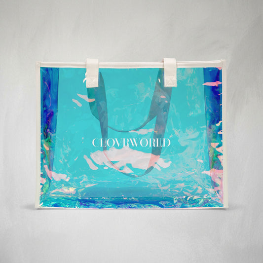 Holographic Beach Tote Bag — Shiny Summer Pool & Sand Carryall