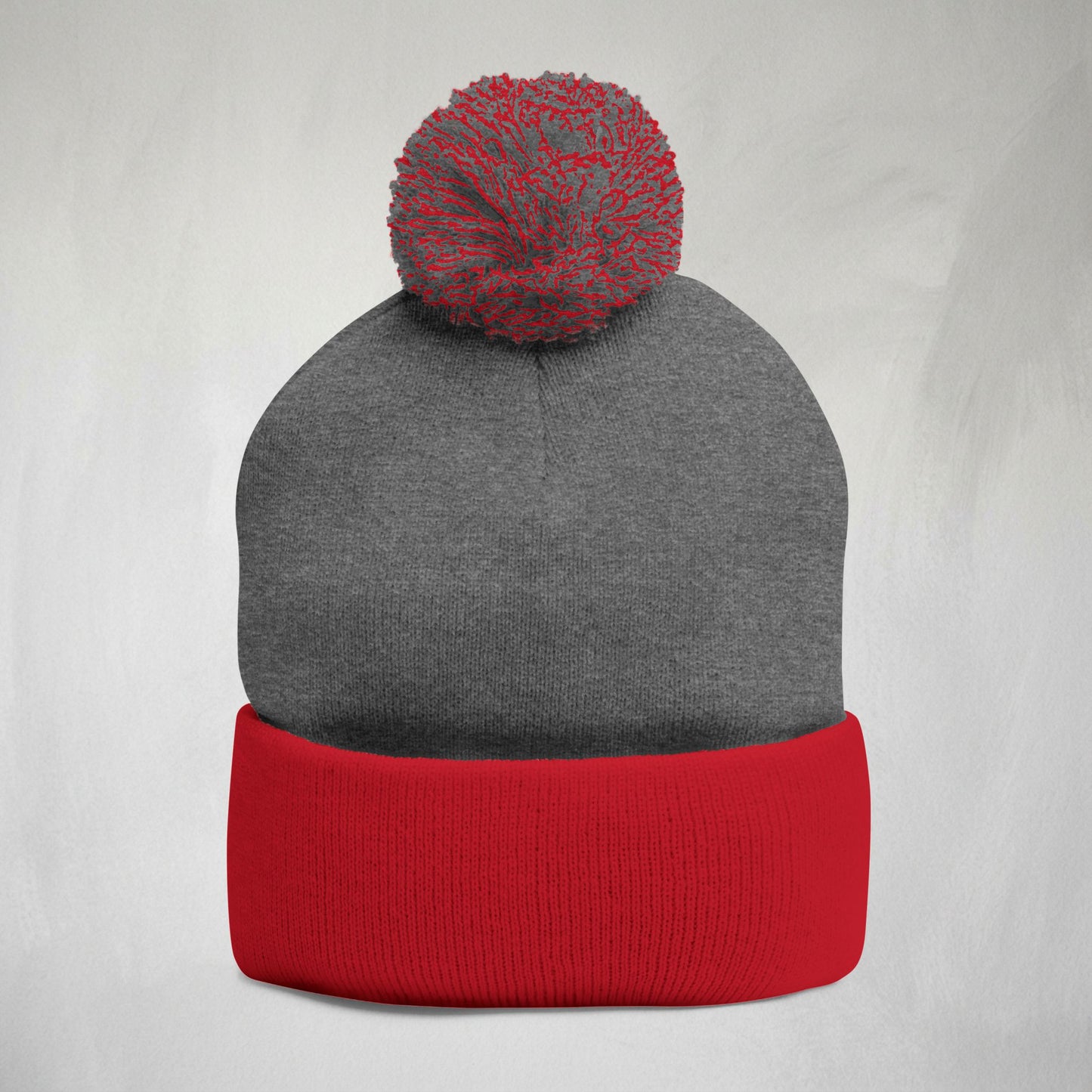 Embroidered Pom-Pom Knit Cap — Cozy Winter Beanie