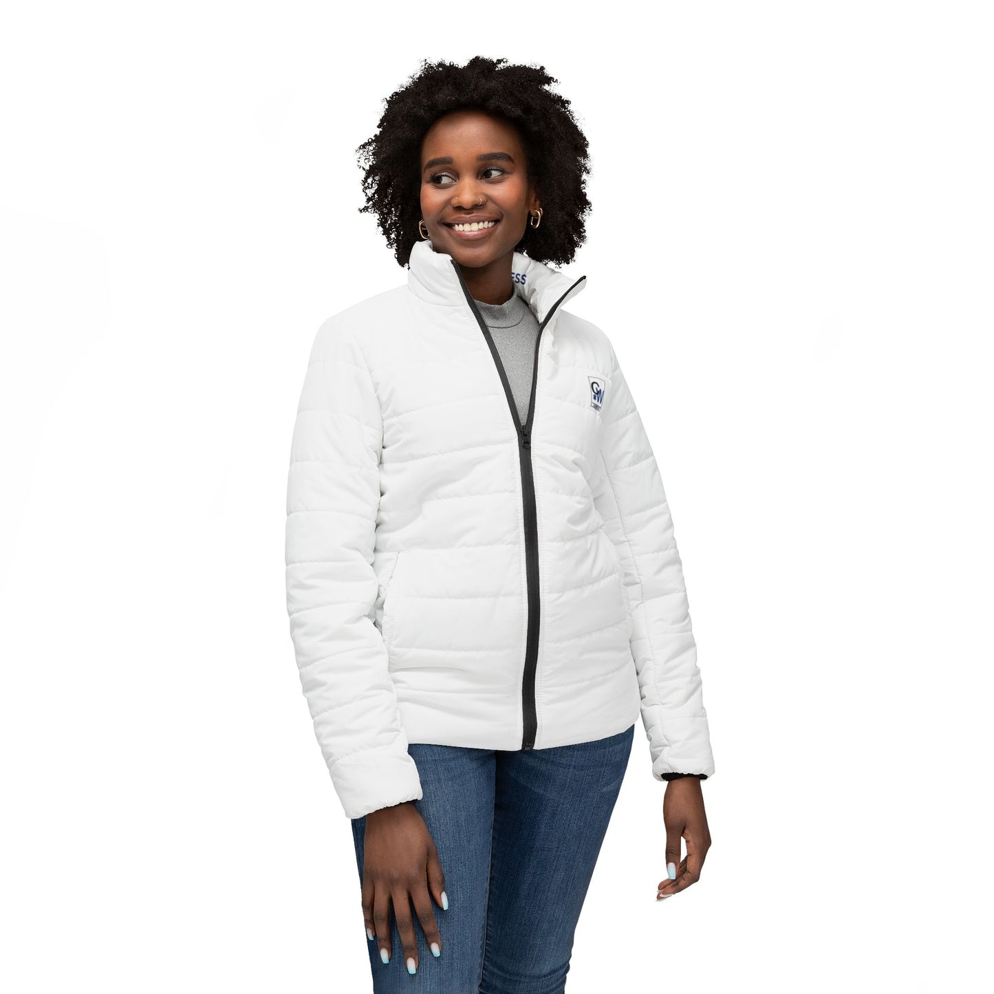 Women’s All-Over Print Puffer Jacket — Lightweight Insulated Winter Coat