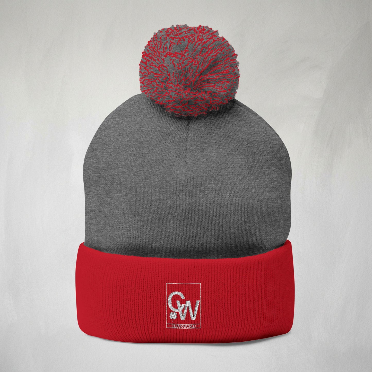 Embroidered Pom-Pom Knit Cap — Cozy Winter Beanie