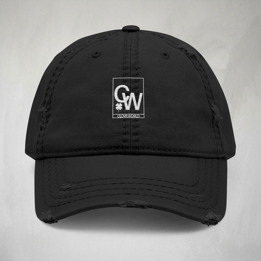 Distressed Embroidered Dad Hat — Vintage Washed Cotton Cap