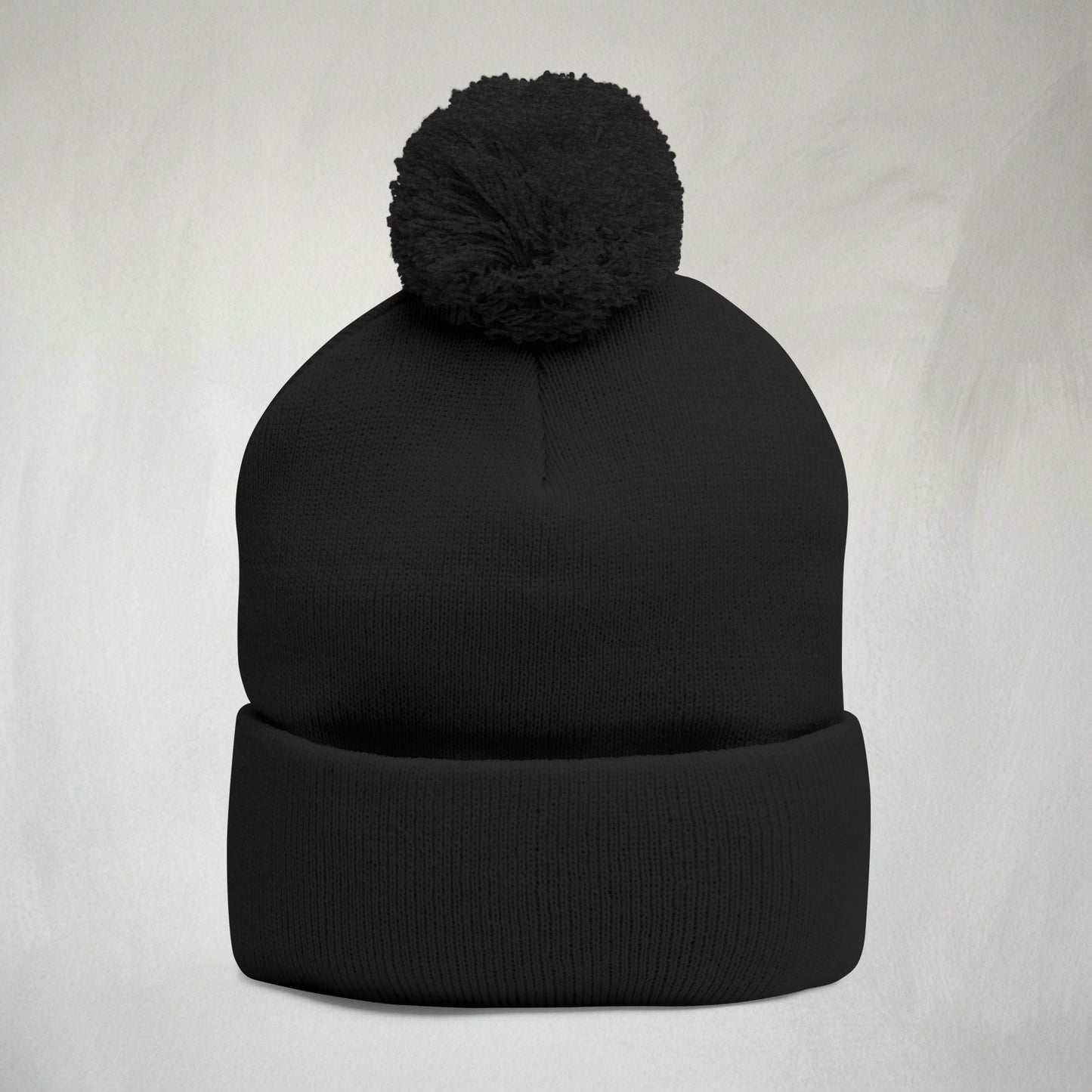 Embroidered Pom-Pom Knit Cap — Cozy Winter Beanie