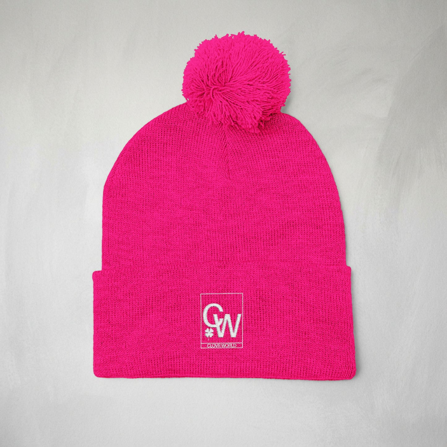 Embroidered Pom-Pom Knit Cap — Cozy Winter Beanie