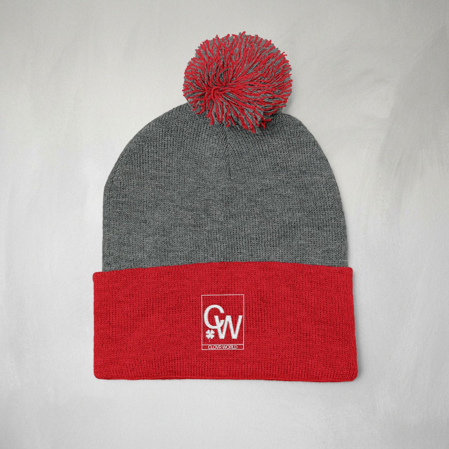 Embroidered Pom-Pom Knit Cap — Cozy Winter Beanie