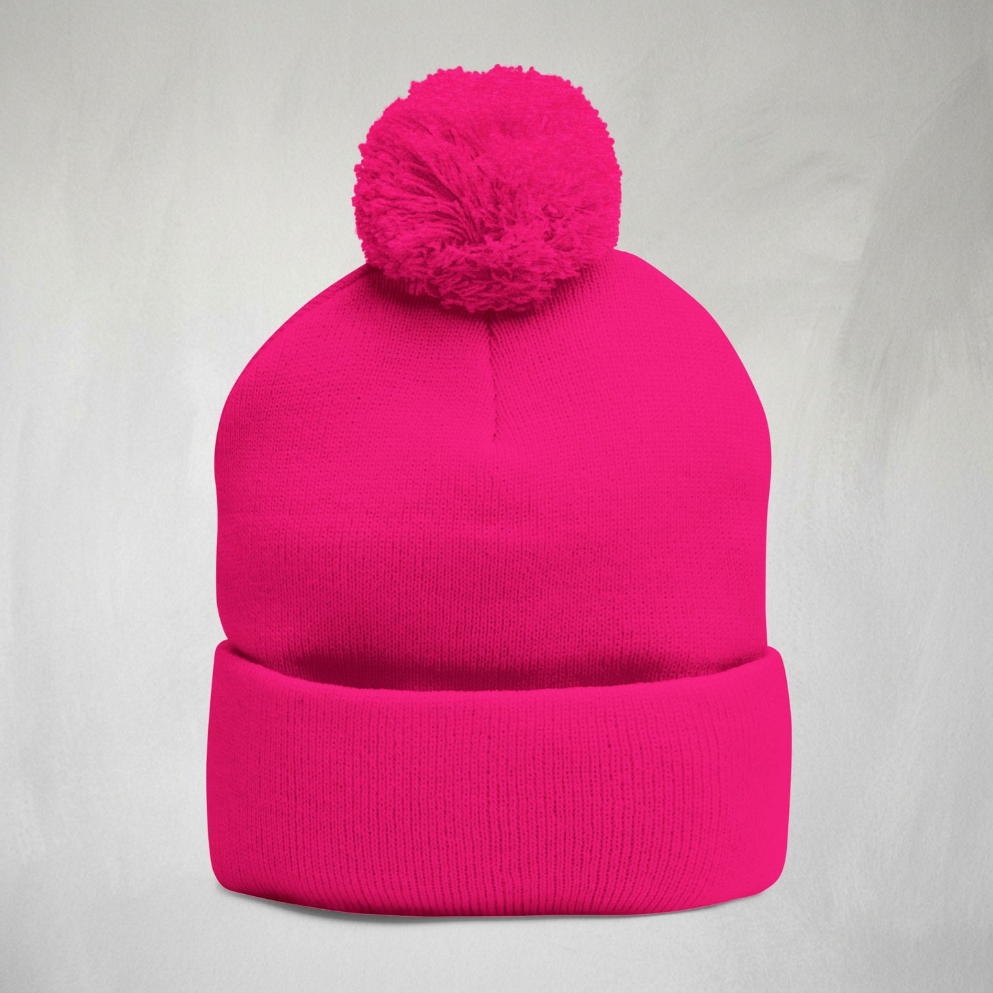 Embroidered Pom-Pom Knit Cap — Cozy Winter Beanie