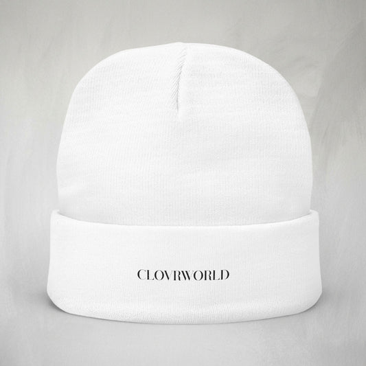 Embroidered Knit Beanie — Cozy Warm Winter Hat with Timeless Stitch Detail